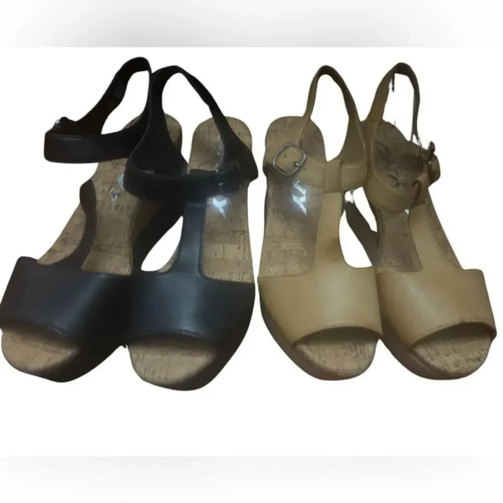DKNY strappy adjustable platform sandals
